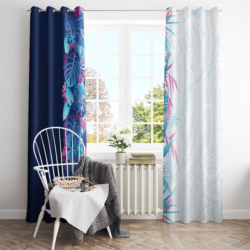 Hawaii Tropical Plant UliUli Window Curtain Vibrant Polynesian Pattern