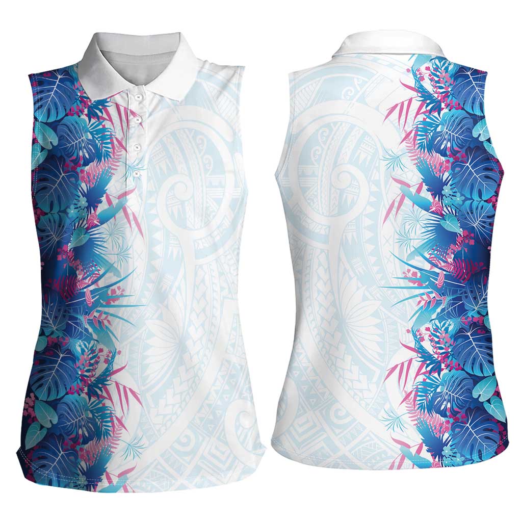 Hawaii Tropical Plant UliUli Women Sleeveless Polo Shirt Vibrant Polynesian Pattern LT01 - Polynesian Pride