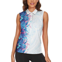 Hawaii Tropical Plant UliUli Women Sleeveless Polo Shirt Vibrant Polynesian Pattern LT01 - Polynesian Pride