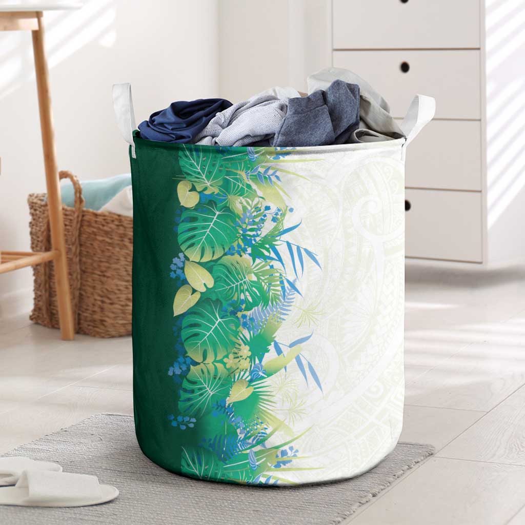 Hawaii Tropical Plant Omaomao Laundry Basket Vibrant Polynesian Pattern