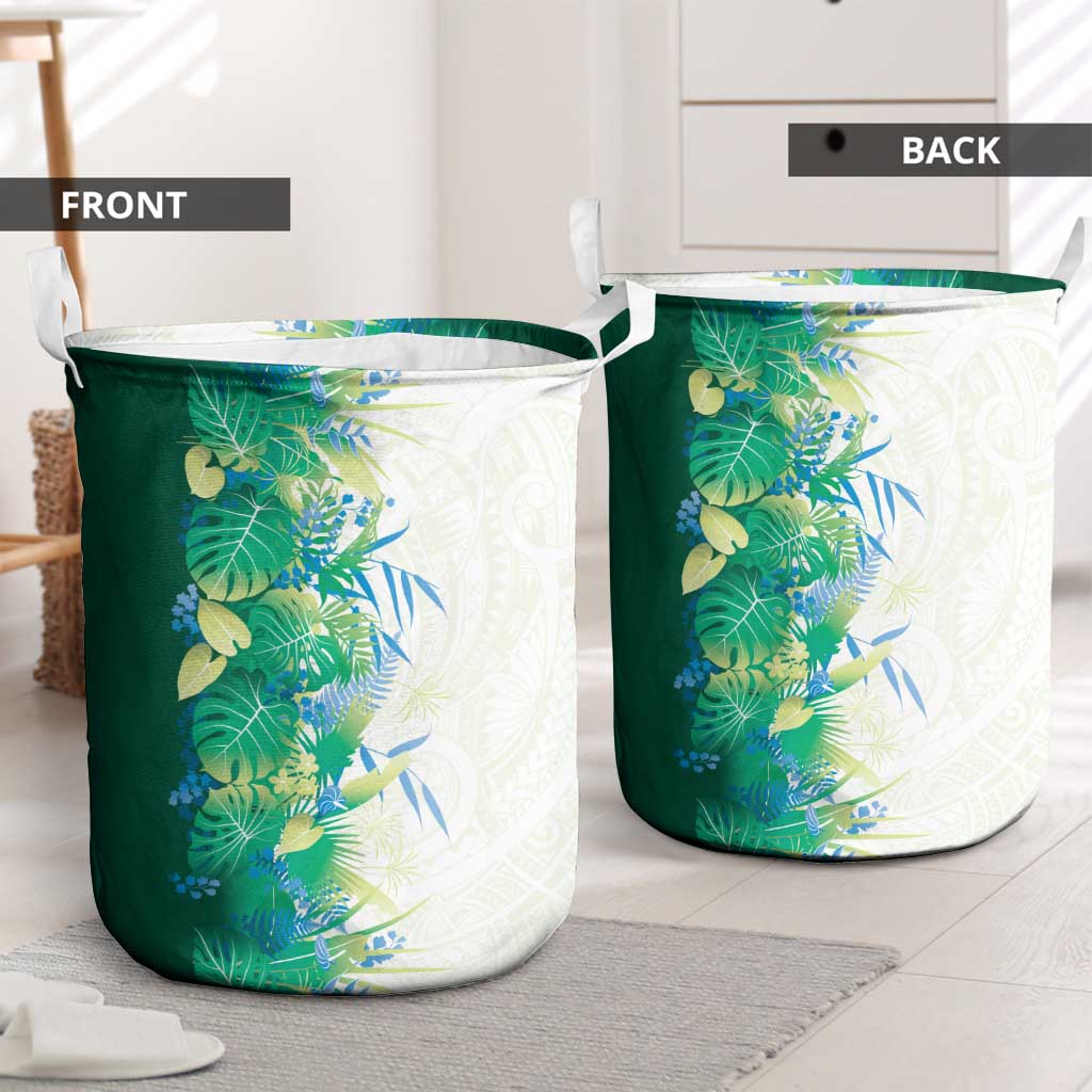 Hawaii Tropical Plant Omaomao Laundry Basket Vibrant Polynesian Pattern