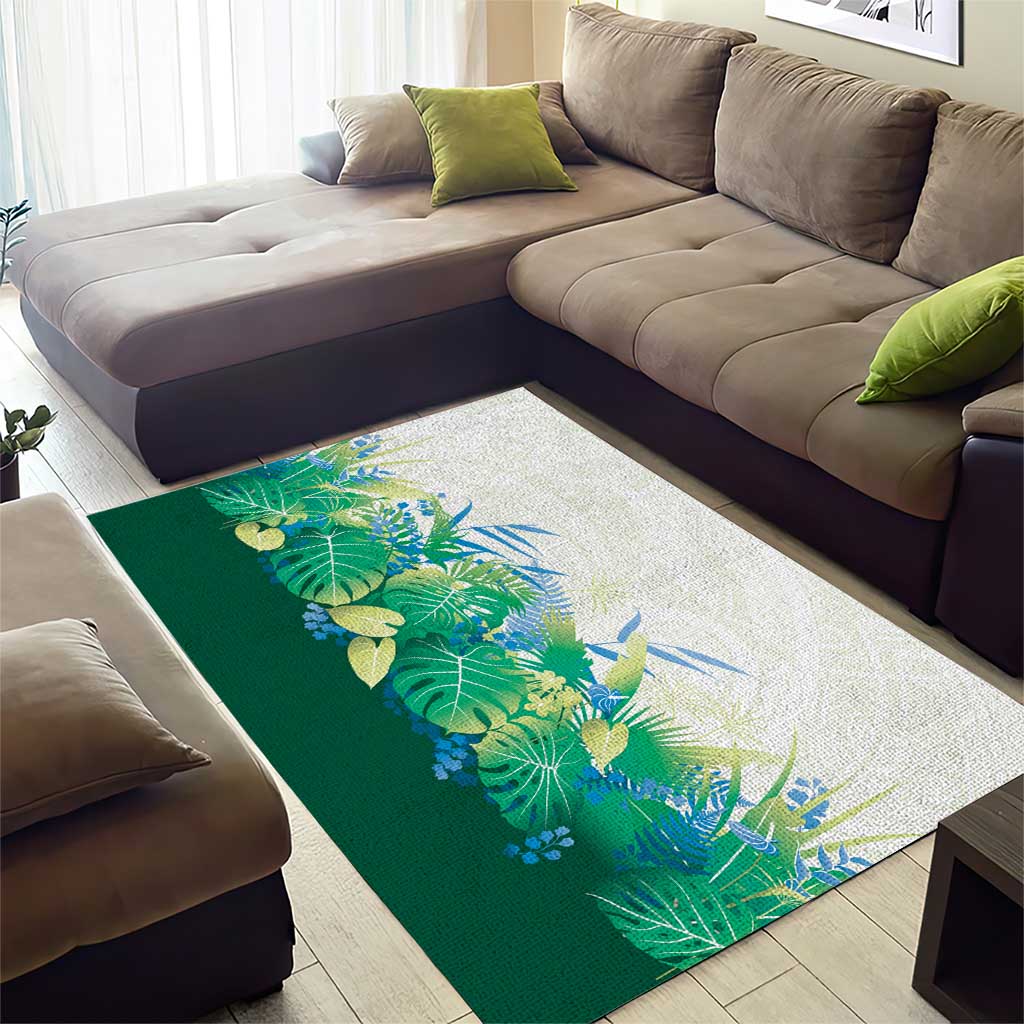 Hawaii Tropical Plant Omaomao Area Rug Vibrant Polynesian Pattern