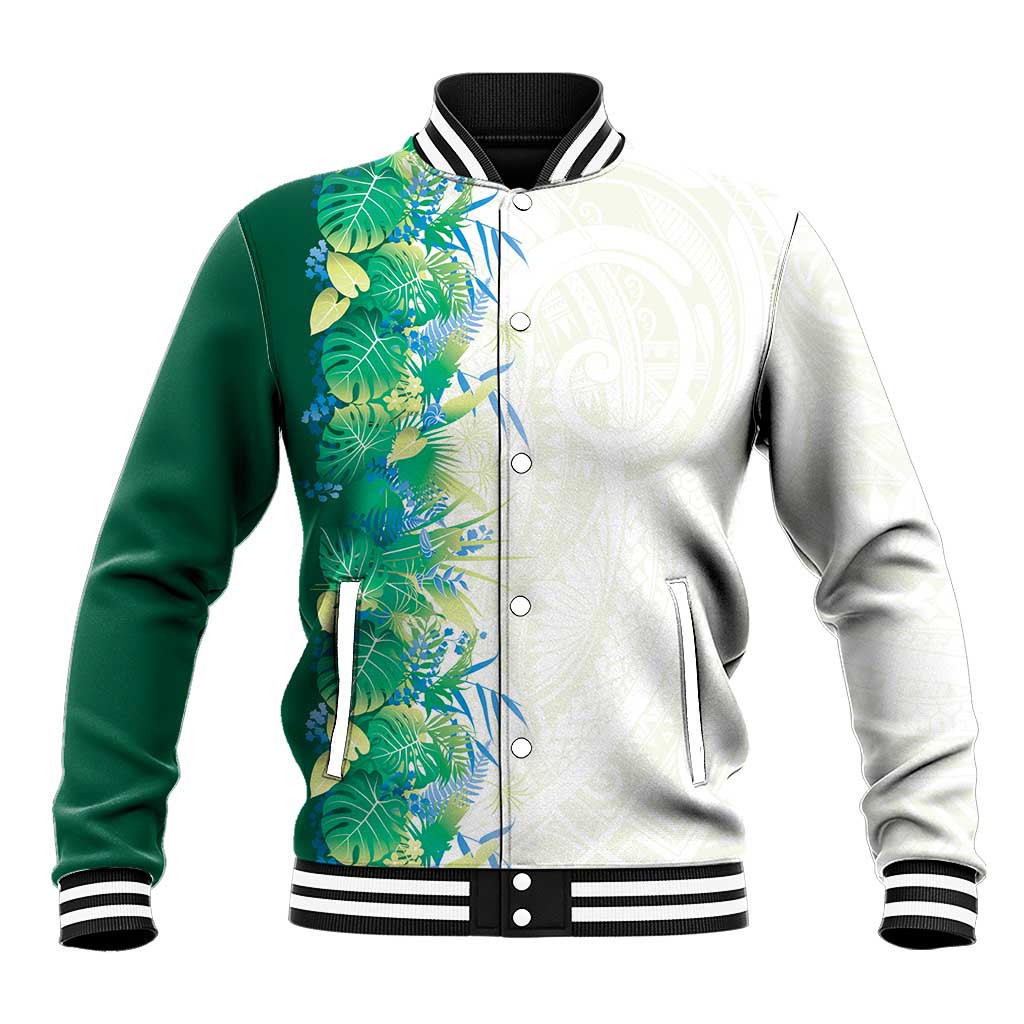Hawaii Tropical Plant Omaomao Baseball Jacket Vibrant Polynesian Pattern