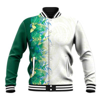 Hawaii Tropical Plant Omaomao Baseball Jacket Vibrant Polynesian Pattern