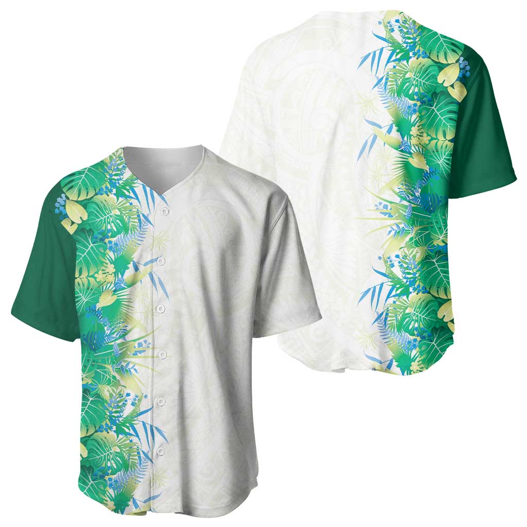 Hawaii Tropical Plant Omaomao Baseball Jersey Vibrant Polynesian Pattern