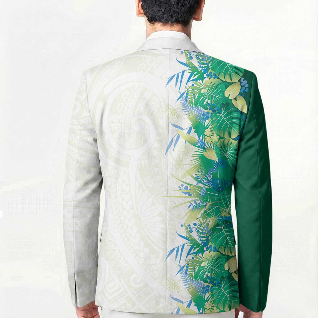 Hawaii Tropical Plant Omaomao Blazer Vibrant Polynesian Pattern