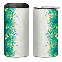 Hawaii Tropical Plant Omaomao 4 in 1 Can Cooler Tumbler Vibrant Polynesian Pattern
