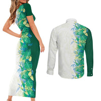 Hawaii Tropical Plant Omaomao Couples Matching Short Sleeve Bodycon Dress and Long Sleeve Button Shirt Vibrant Polynesian Pattern LT01 - Polynesian Pride