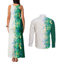 Hawaii Tropical Plant Omaomao Couples Matching Tank Maxi Dress and Long Sleeve Button Shirt Vibrant Polynesian Pattern
