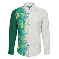 Hawaii Tropical Plant Omaomao Family Matching Summer Maxi Dress and Hawaiian Shirt Vibrant Polynesian Pattern