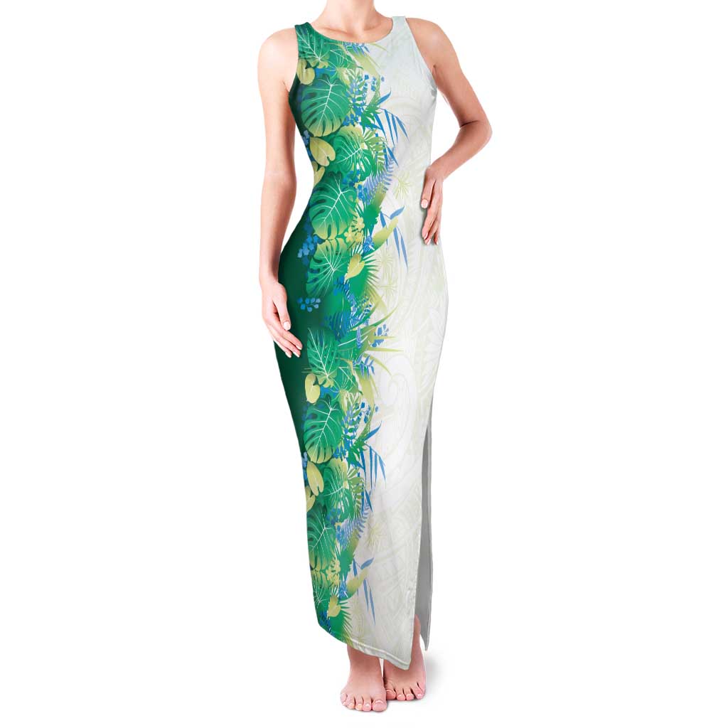 Hawaii Tropical Plant Omaomao Family Matching Tank Maxi Dress and Hawaiian Shirt Vibrant Polynesian Pattern