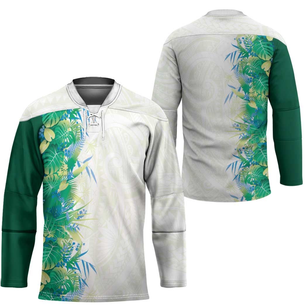Hawaii Tropical Plant Omaomao Hockey Jersey Vibrant Polynesian Pattern