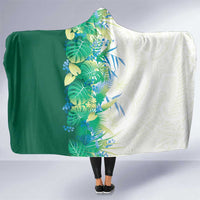 Hawaii Tropical Plant Omaomao Hooded Blanket Vibrant Polynesian Pattern