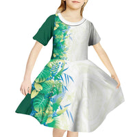 Hawaii Tropical Plant Omaomao Kid Short Sleeve Dress Vibrant Polynesian Pattern