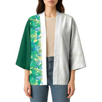 Hawaii Tropical Plant Omaomao Kimono Vibrant Polynesian Pattern