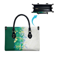 Hawaii Tropical Plant Omaomao Leather Bag Vibrant Polynesian Pattern