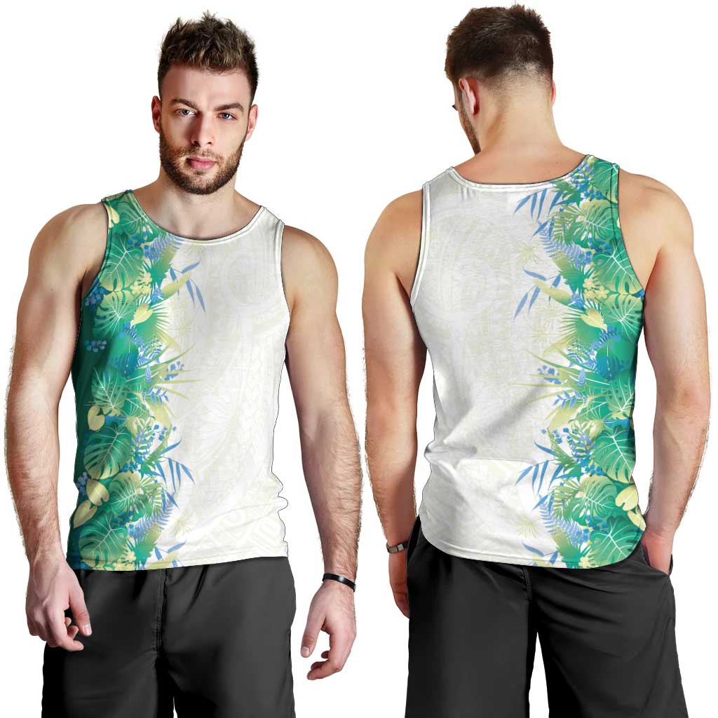Hawaii Tropical Plant Omaomao Men Tank Top Vibrant Polynesian Pattern