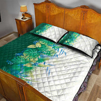 Hawaii Tropical Plant Omaomao Quilt Bed Set Vibrant Polynesian Pattern