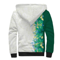 Hawaii Tropical Plant Omaomao Sherpa Hoodie Vibrant Polynesian Pattern