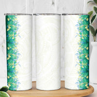Hawaii Tropical Plant Omaomao Skinny Tumbler Vibrant Polynesian Pattern