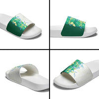 Hawaii Tropical Plant Omaomao Slide Sandals Vibrant Polynesian Pattern