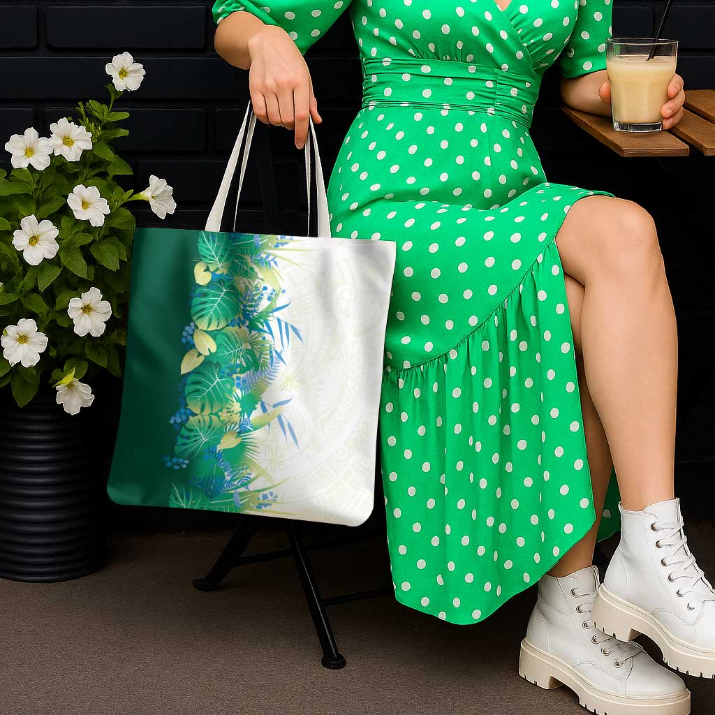Hawaii Tropical Plant Omaomao Tote Bag Vibrant Polynesian Pattern