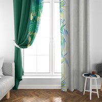Hawaii Tropical Plant Omaomao Window Curtain Vibrant Polynesian Pattern