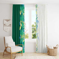 Hawaii Tropical Plant Omaomao Window Curtain Vibrant Polynesian Pattern