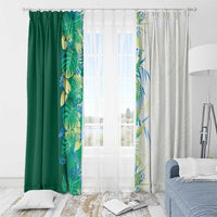 Hawaii Tropical Plant Omaomao Window Curtain Vibrant Polynesian Pattern