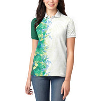 Hawaii Tropical Plant Omaomao Women Polo Shirt Vibrant Polynesian Pattern