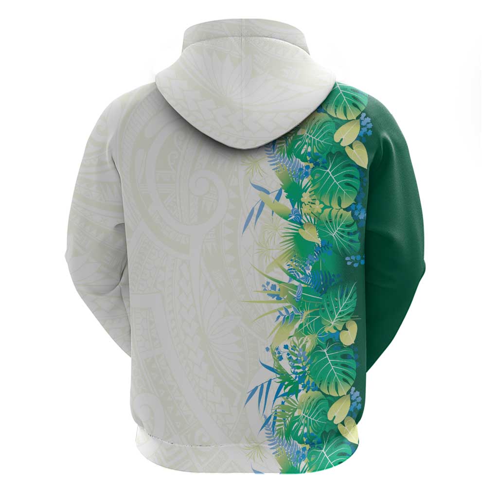 Hawaii Tropical Plant Omaomao Zip Hoodie Vibrant Polynesian Pattern