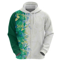 Hawaii Tropical Plant Omaomao Zip Hoodie Vibrant Polynesian Pattern