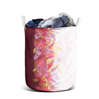 Hawaii Tropical Plant Akala Laundry Basket Vibrant Polynesian Pattern