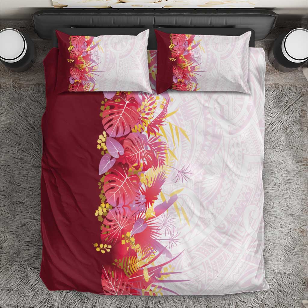Hawaii Tropical Plant Akala Bedding Set Vibrant Polynesian Pattern