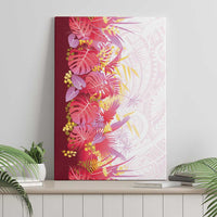 Hawaii Tropical Plant Akala Canvas Wall Art Vibrant Polynesian Pattern
