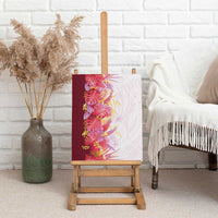 Hawaii Tropical Plant Akala Canvas Wall Art Vibrant Polynesian Pattern