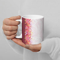 Hawaii Tropical Plant Akala Ceramic Mug Vibrant Polynesian Pattern
