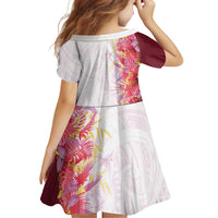 Hawaii Tropical Plant Akala Family Matching Off The Shoulder Long Sleeve Dress and Hawaiian Shirt Vibrant Polynesian Pattern