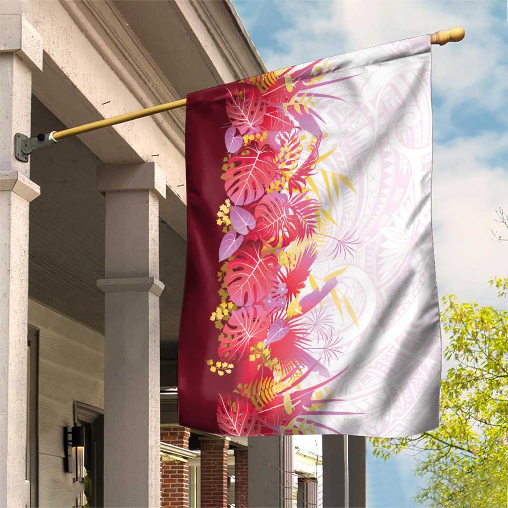 Hawaii Tropical Plant Akala Garden Flag Vibrant Polynesian Pattern