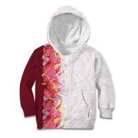 Hawaii Tropical Plant Akala Kid Hoodie Vibrant Polynesian Pattern