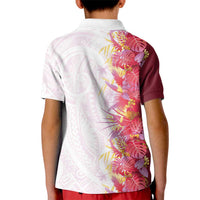 Hawaii Tropical Plant Akala Kid Polo Shirt Vibrant Polynesian Pattern