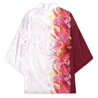 Hawaii Tropical Plant Akala Kimono Vibrant Polynesian Pattern