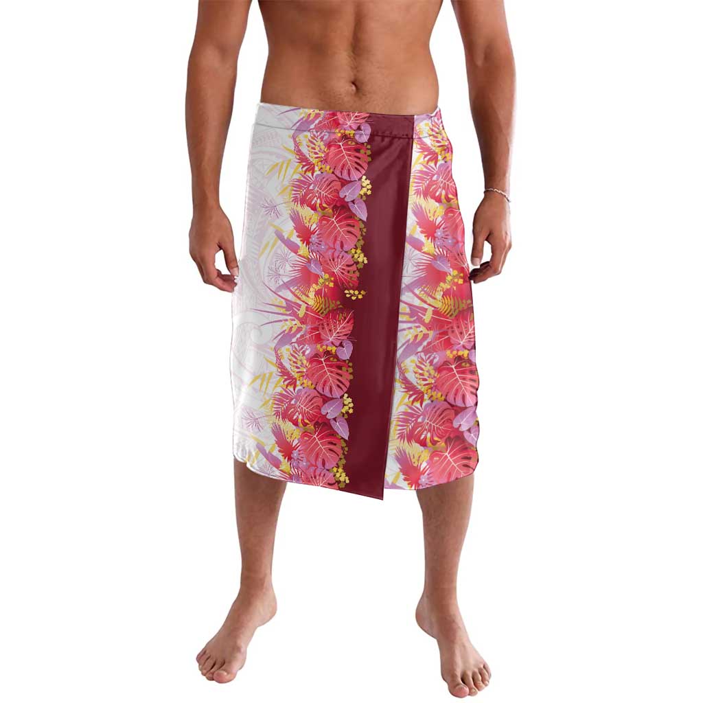 Hawaii Tropical Plant Akala Lavalava Vibrant Polynesian Pattern