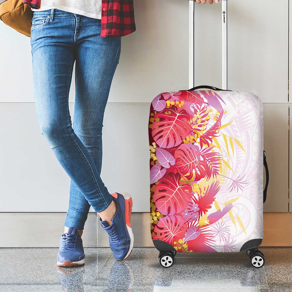 Hawaii Tropical Plant Akala Luggage Cover Vibrant Polynesian Pattern