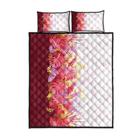 Hawaii Tropical Plant Akala Quilt Bed Set Vibrant Polynesian Pattern