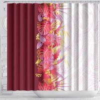 Hawaii Tropical Plant Akala Shower Curtain Vibrant Polynesian Pattern