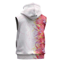 Hawaii Tropical Plant Akala Sleeveless Hoodie Vibrant Polynesian Pattern