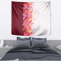 Hawaii Tropical Plant Akala Tapestry Vibrant Polynesian Pattern
