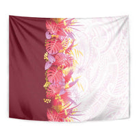 Hawaii Tropical Plant Akala Tapestry Vibrant Polynesian Pattern