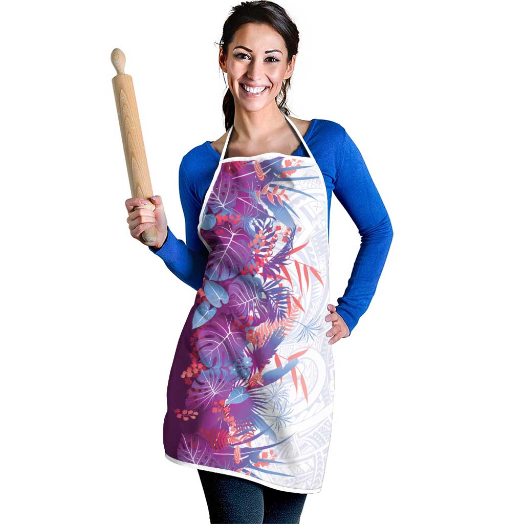 Hawaii Tropical Plant Poni Apron Vibrant Polynesian Pattern